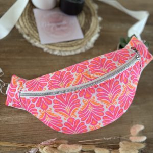 Sac banane en tissu rose fluo