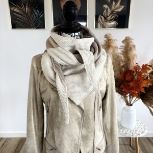 Écharpe d'hiver polaire beige et tissu beige