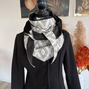 Écharpe d'hiver polaire noire et tissu à gouttes